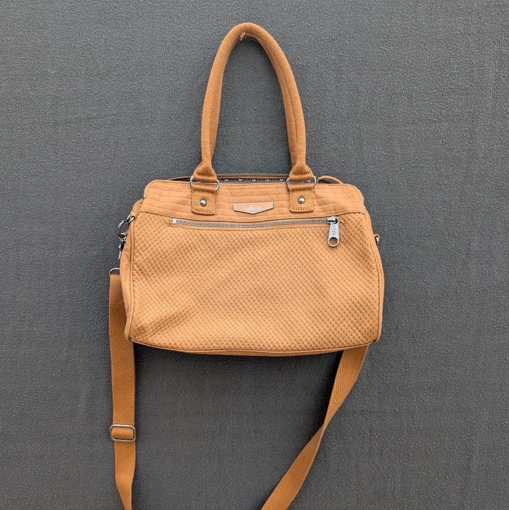 KIPLING Sunbeam Embossed Satchel BROWN